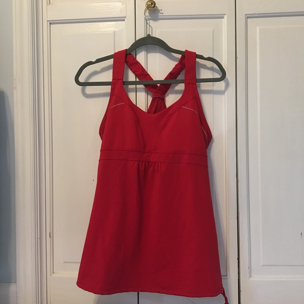 Large tall red Athleta workout tank top